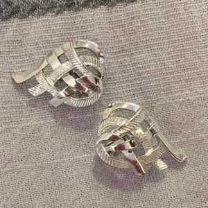 Vintage Coro silver-tone woven earrings